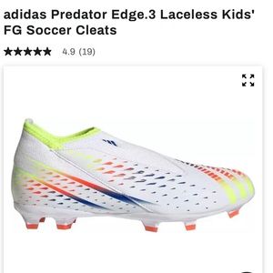 Adidas Youth Predator Edge Laceless Soccer Cleats Sz 2.5